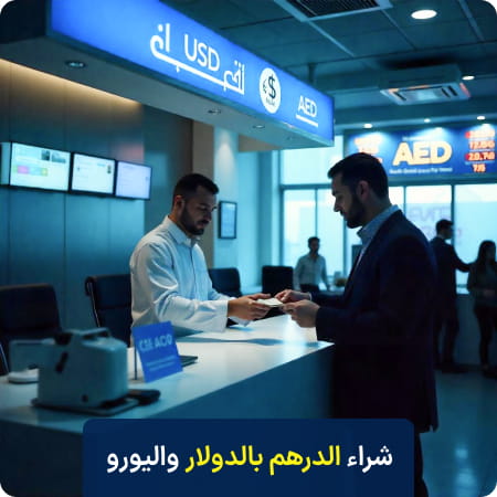 شراء الدرهم الإماراتي بالدولار واليورو