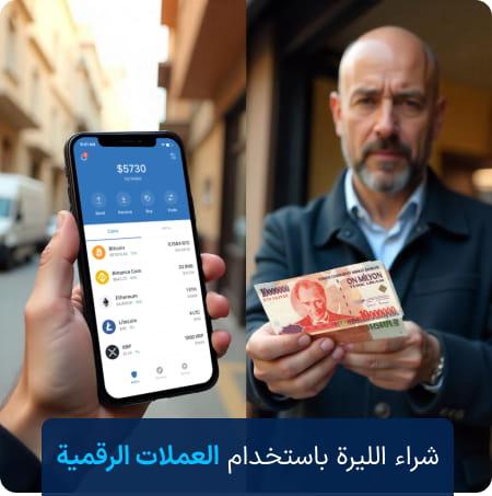 شراء الليرة التركية بالتتر والعملات الرقمية