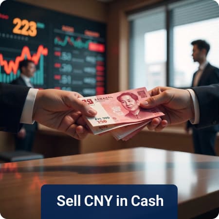 sell CNY in cash