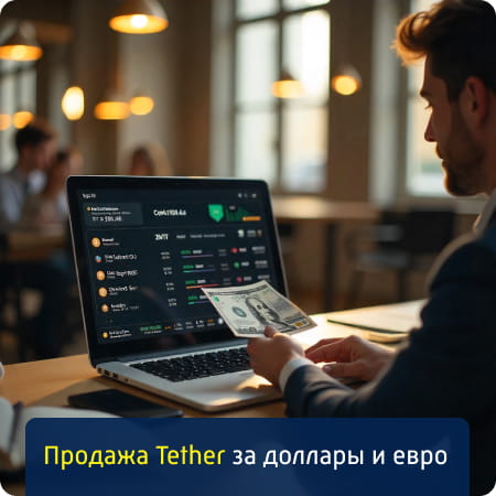 Продажа Tether за доллары и евро