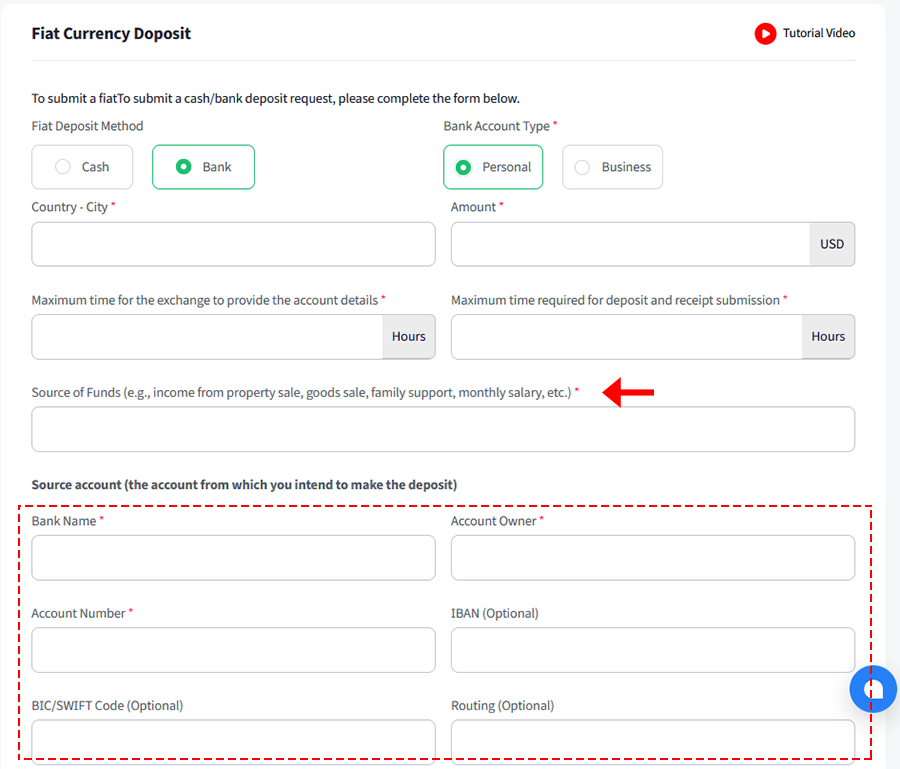 bank account info