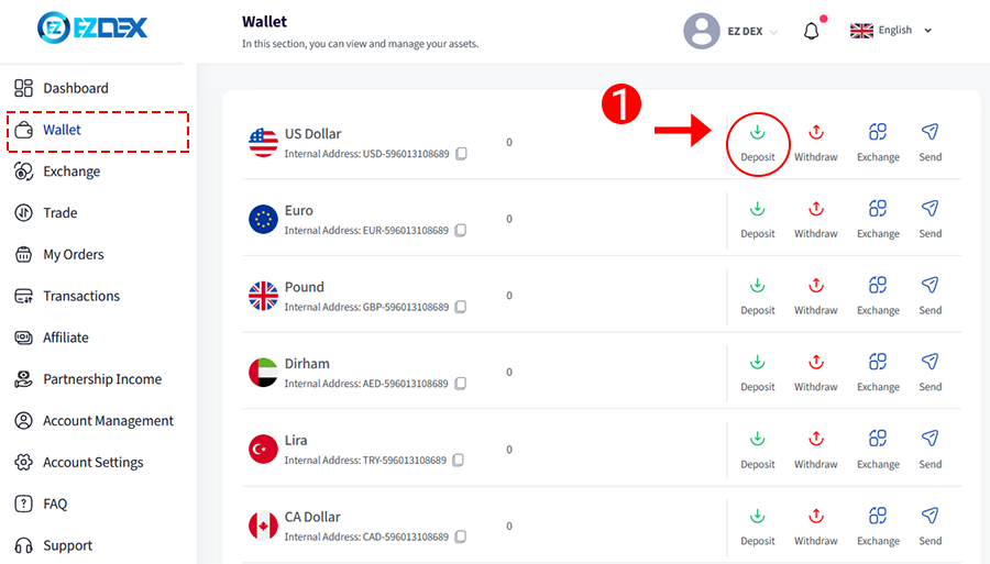submit deposit request