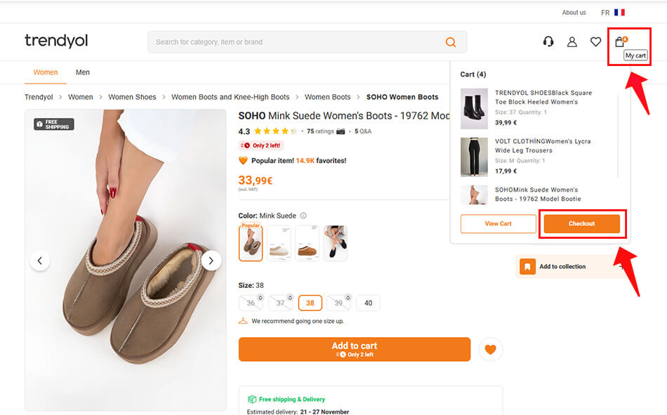 تسویه حساب برای خرید از ترندیول ترکیه