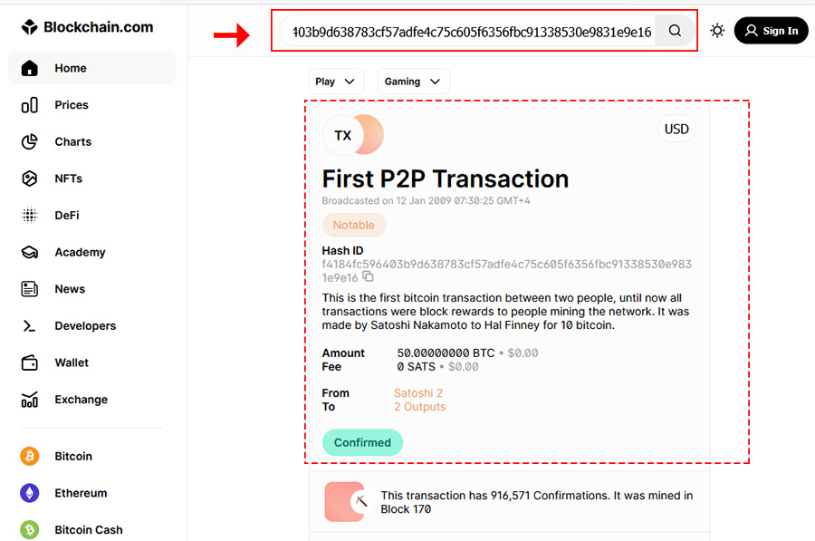 اولین تراکنش بیت کوین