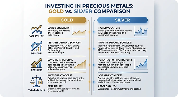 gold vs silver compared