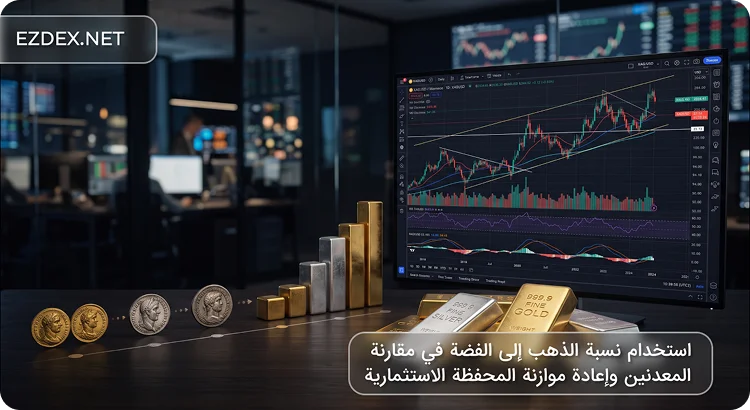 استخدام نسبة الذهب إلى الفضة في مقارنة المعدنين وإعادة موازنة المحفظة الاستثمارية