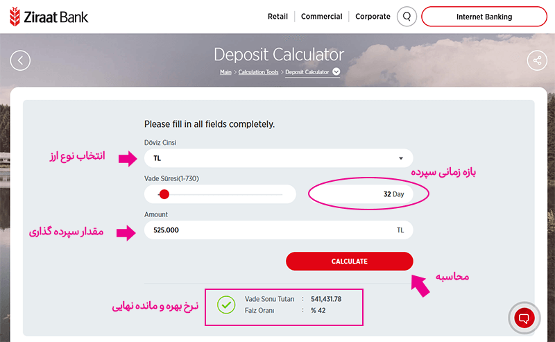 محاسبه سود بانکی در ترکیه
