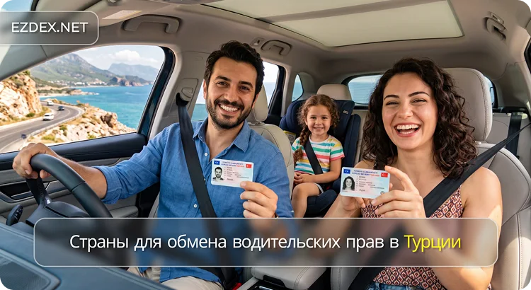 Страны для обмена прав в Турции